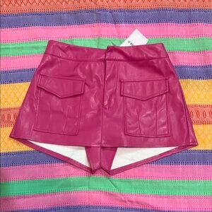 Women's Pink Faux Leather Shorts NWT Sz S